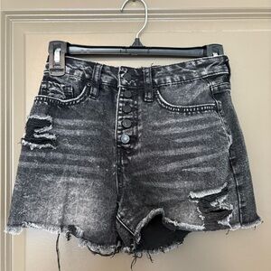 YMI Black Distressed Jean Shorts